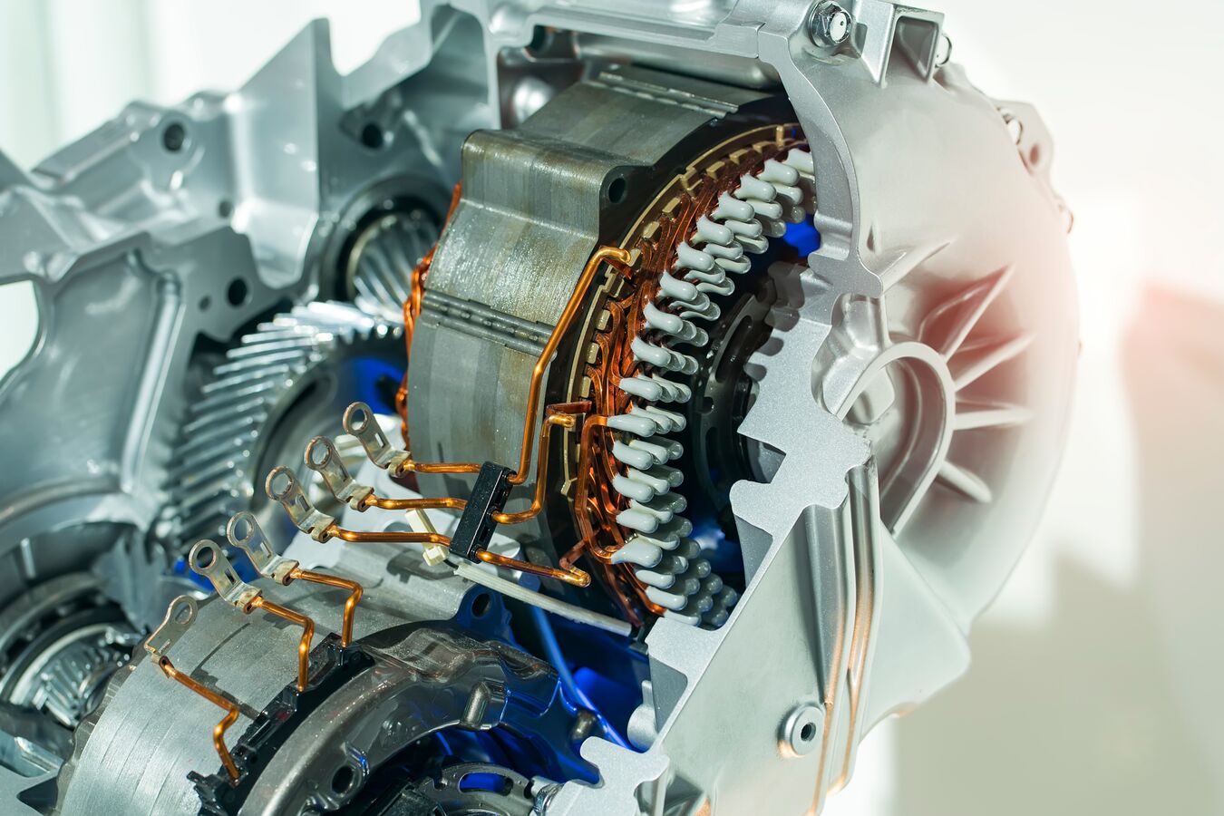 Car motor using parts made from processed steel.