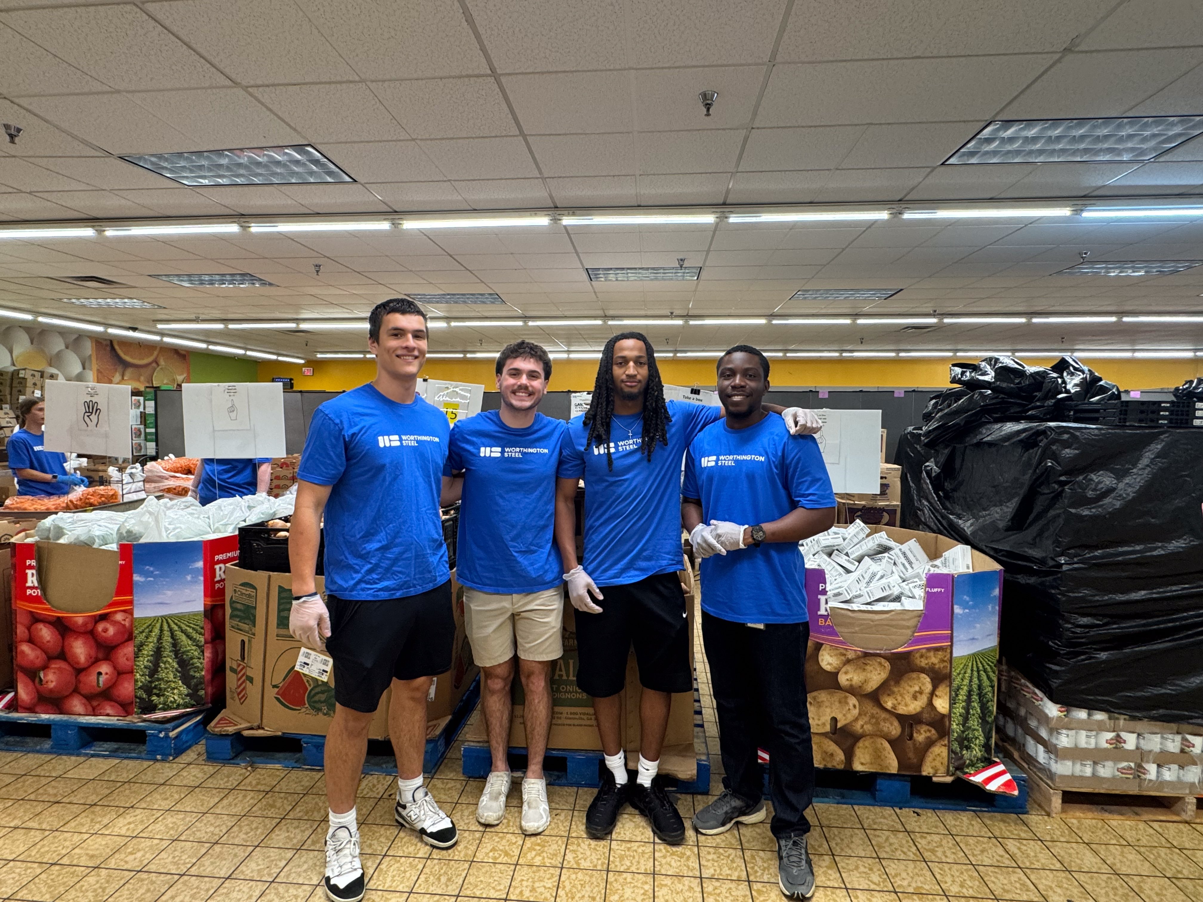 Worthington Steel interns volunteering at a local nonprofit.